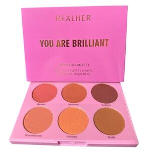RealHer “You Are Brilliant” Pro Blush Palette 6 Shade Face Palette Cruelty Free